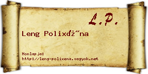 Leng Polixéna névjegykártya